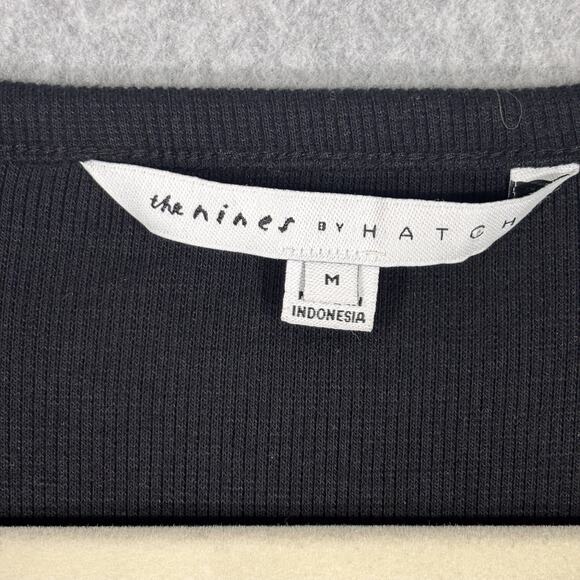 The Nines Hatch Maternity Dress Medium Midi Ribbed Slits Minimal Quiet Basic - Picture 5 of 12